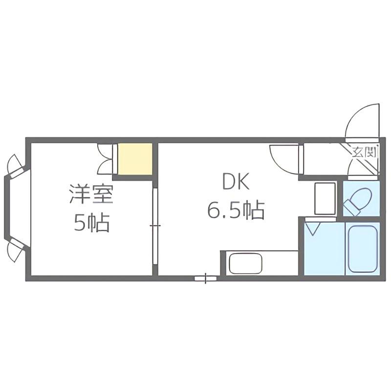 ヴィルヌーブ澄川(1DK/3階)の間取り写真