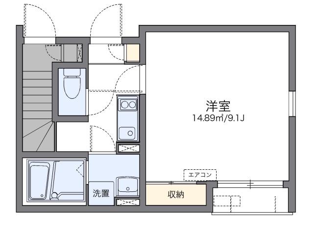 レオネクスト夢(1K/1階)の間取り写真