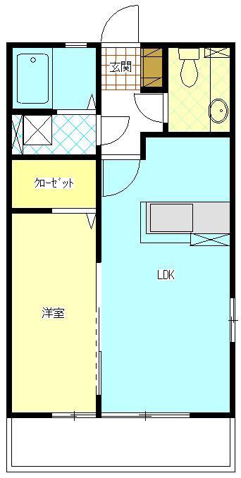 ドエル志都呂A(1LDK/1階)の間取り写真