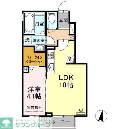 ジーニアスII(1LDK/1階)の間取り写真
