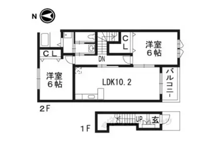 雅 壱番館(2LDK/2階)の間取り写真