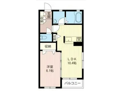 みはるハウス(1LDK/1階)の間取り写真