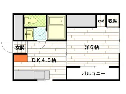 第三田中ビル(1DK/2階)の間取り写真