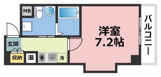 第7美和マンション(1K/8階)の間取り写真
