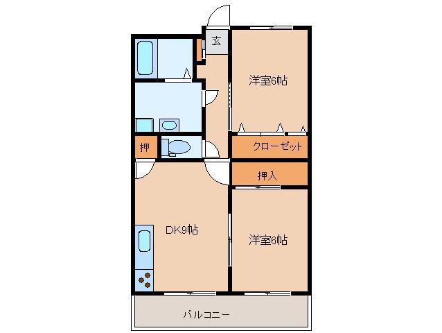 コーポビオラ(2DK/3階)の間取り写真