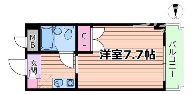 エクセレンス新大阪(1K/8階)の間取り写真