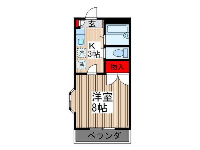 カエデコーポ(1K/2階)の間取り写真