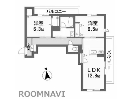 べレオ昭和B棟(2LDK/2階)の間取り写真