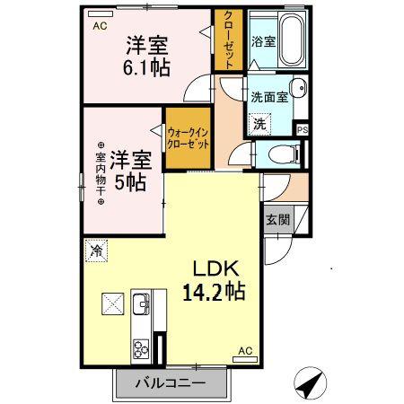 D-ROOM八田(2LDK/1階)の間取り写真