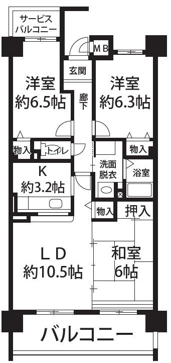 コレンテ(3LDK/2階)の間取り写真