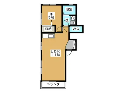 プランドールM(1LDK/2階)の間取り写真