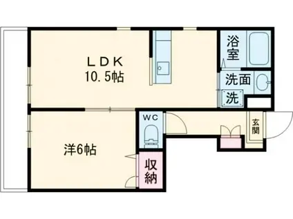 FOREST TOWN美沢B(1LDK/1階)の間取り写真