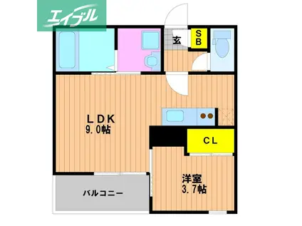 REGALEST PACE(1LDK/2階)の間取り写真