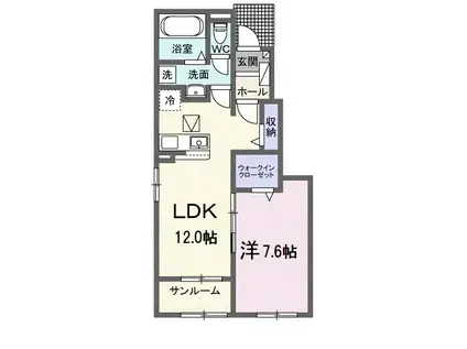 ラヴィベールアイ II(1LDK/1階)の間取り写真
