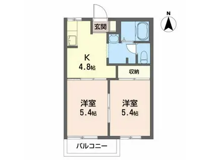 ヴィオラSIN B(2K/2階)の間取り写真