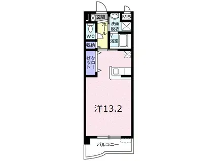 ラフレシール秋根(ワンルーム/2階)の間取り写真