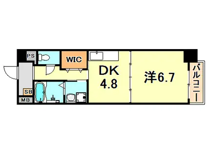 グランブル3(1DK/1階)の間取り写真