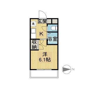 TIP TOP 藤が丘(1K/2階)の間取り写真