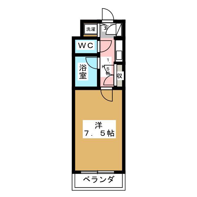 ビュートピネ早稲田(1K/4階)の間取り写真