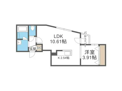 CITY SQUARE菊水(1LDK/3階)の間取り写真