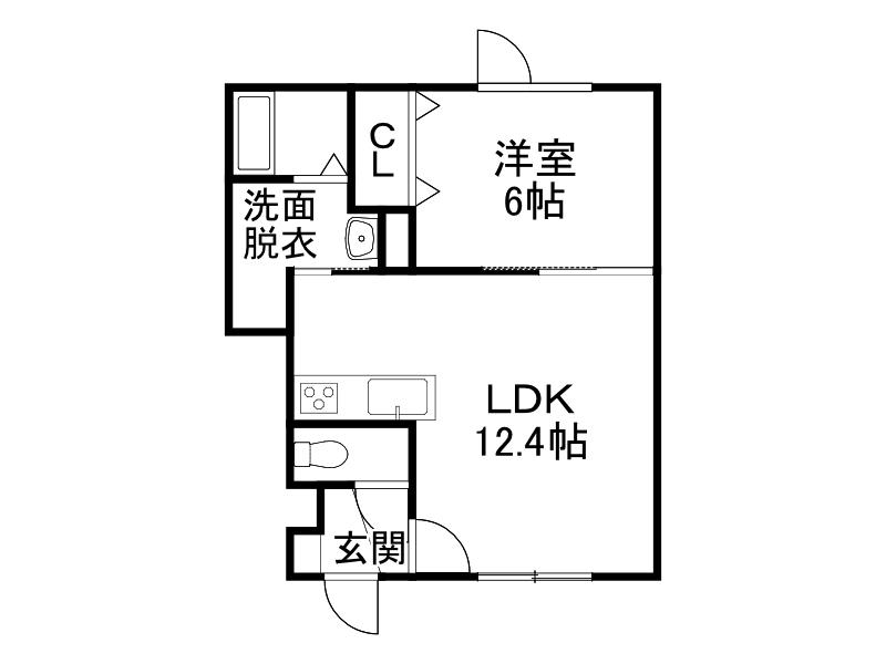 RIDENTE(1LDK/1階)の間取り写真