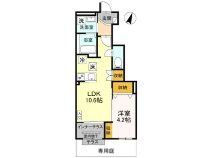 マリーゴールド(1LDK/1階)の間取り写真