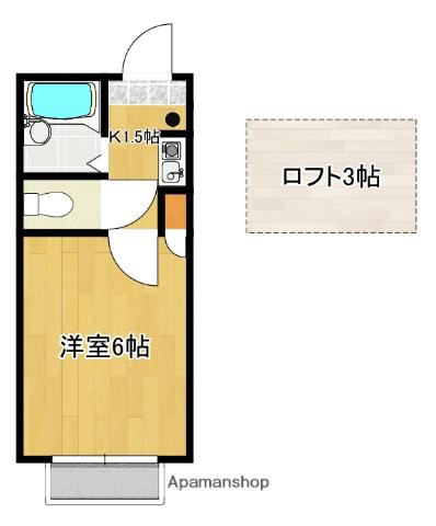 サントノウレ古府中(1K/1階)の間取り写真