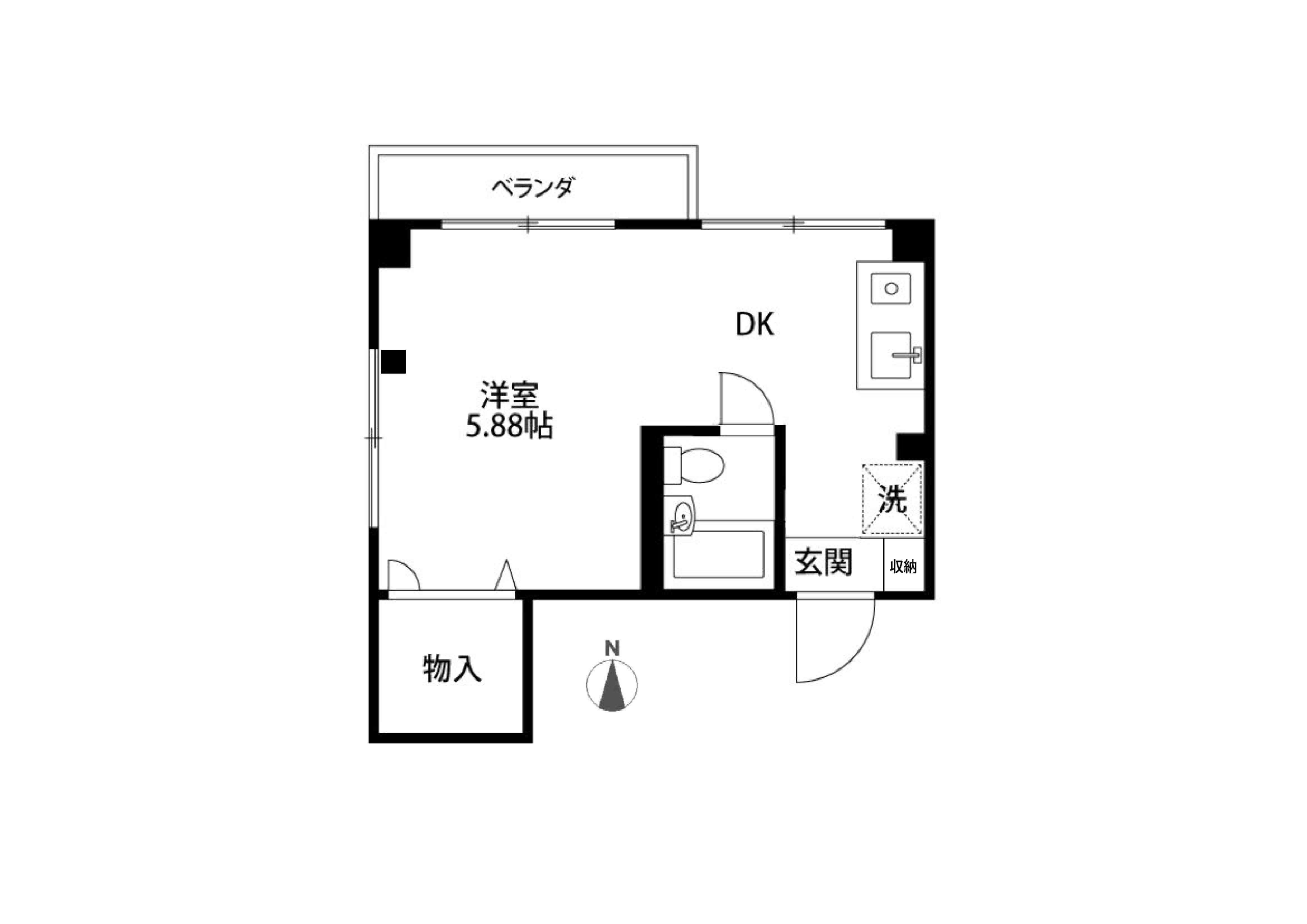 アーバンライフ溝ノ口(1DK/4階)の間取り写真