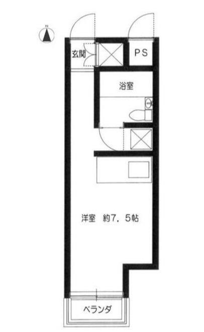 ステップ21(ワンルーム/5階)の間取り写真