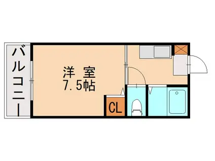 コーポ展和(1K/3階)の間取り写真