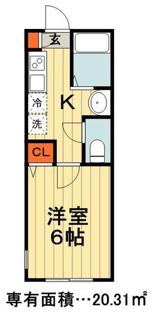 ドリームシャトー都賀(1K/1階)の間取り写真