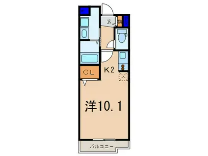 エアリーイースト(1K/3階)の間取り写真