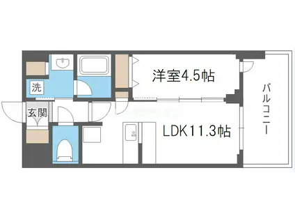 スプランディッド難波キャトル(1LDK/6階)の間取り写真