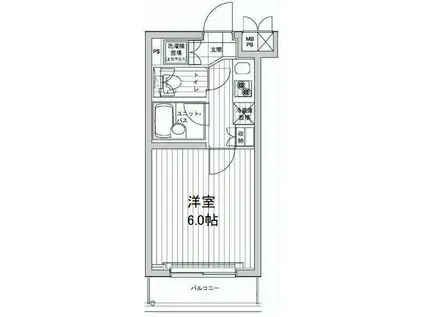 ルーブル武蔵小山弐番館(1K/4階)の間取り写真