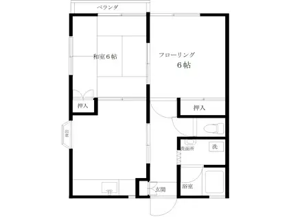 メゾンドシャルム(2DK/2階)の間取り写真