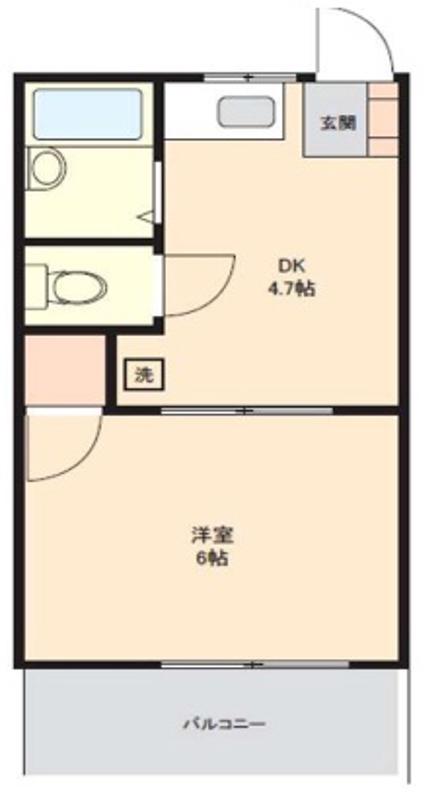サンモールM(1DK/1階)の間取り写真