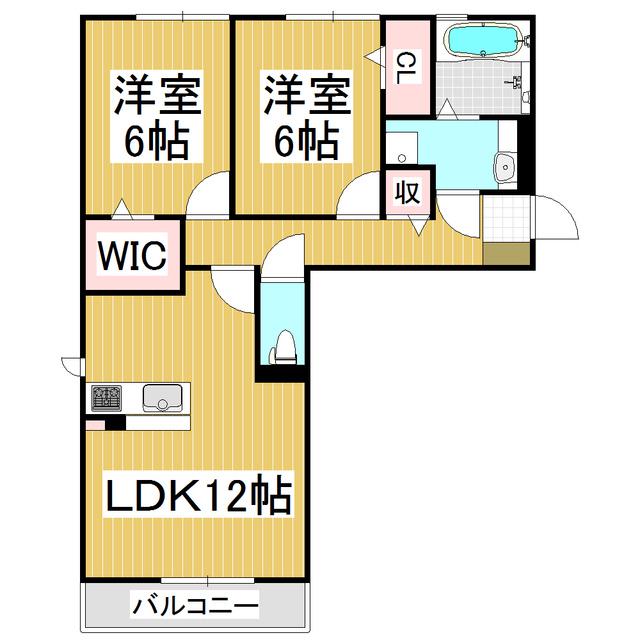モルゲンロート 光(2LDK/2階)の間取り写真