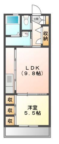 リブメゾン南方(1LDK/1階)の間取り写真