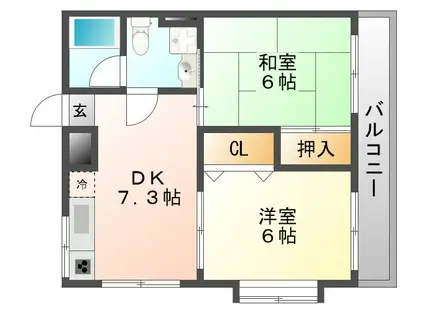 ハイムプレセア(2DK/3階)の間取り写真