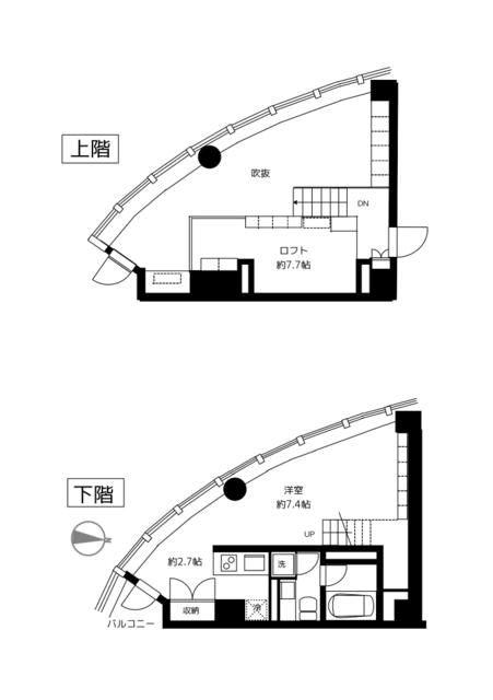FLAMP(ワンルーム/8階)の間取り写真