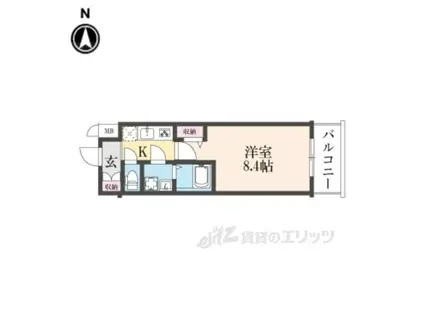 CRESTTAPP京都太秦天神川DEX1(1K/5階)の間取り写真