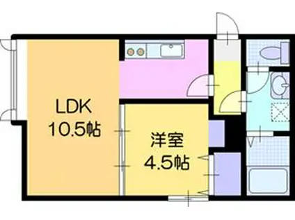 フォレスタ南町公園(1LDK/1階)の間取り写真