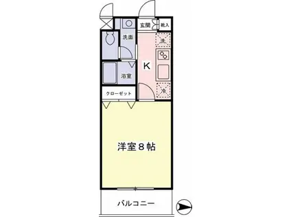 フィシオ橋本第2(1K/3階)の間取り写真