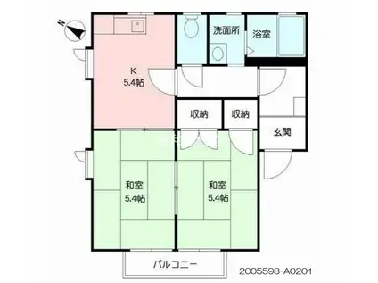 ITS FACE(2K/2階)の間取り写真