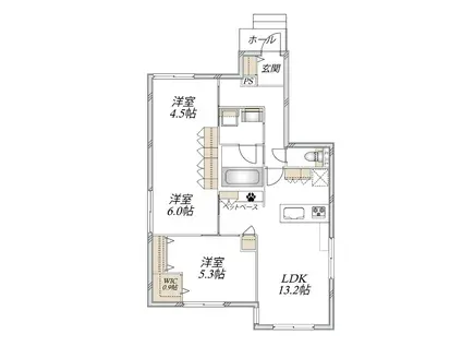 HEBEL MAISON DUO(3LDK/1階)の間取り写真