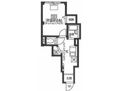 ミオテゾーロ(1K/1階)の間取り写真
