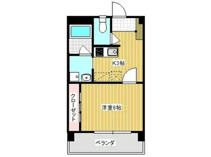 リアンケイ(1K/2階)の間取り写真