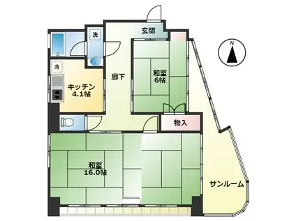 古新米ビル(3K/2階)の間取り写真