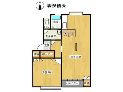 ロワイヤルカスミ(1LDK/2階)の間取り写真