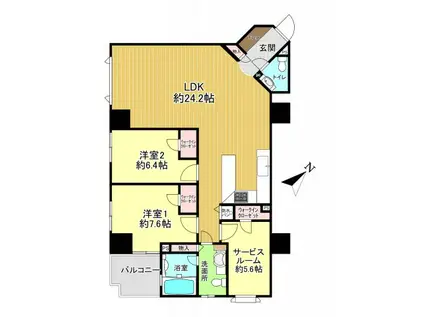 グランドステージ海岸通(2SLDK/8階)の間取り写真